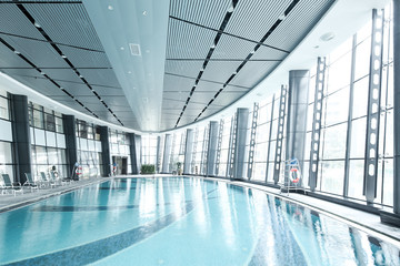 bright indoors swimming pool