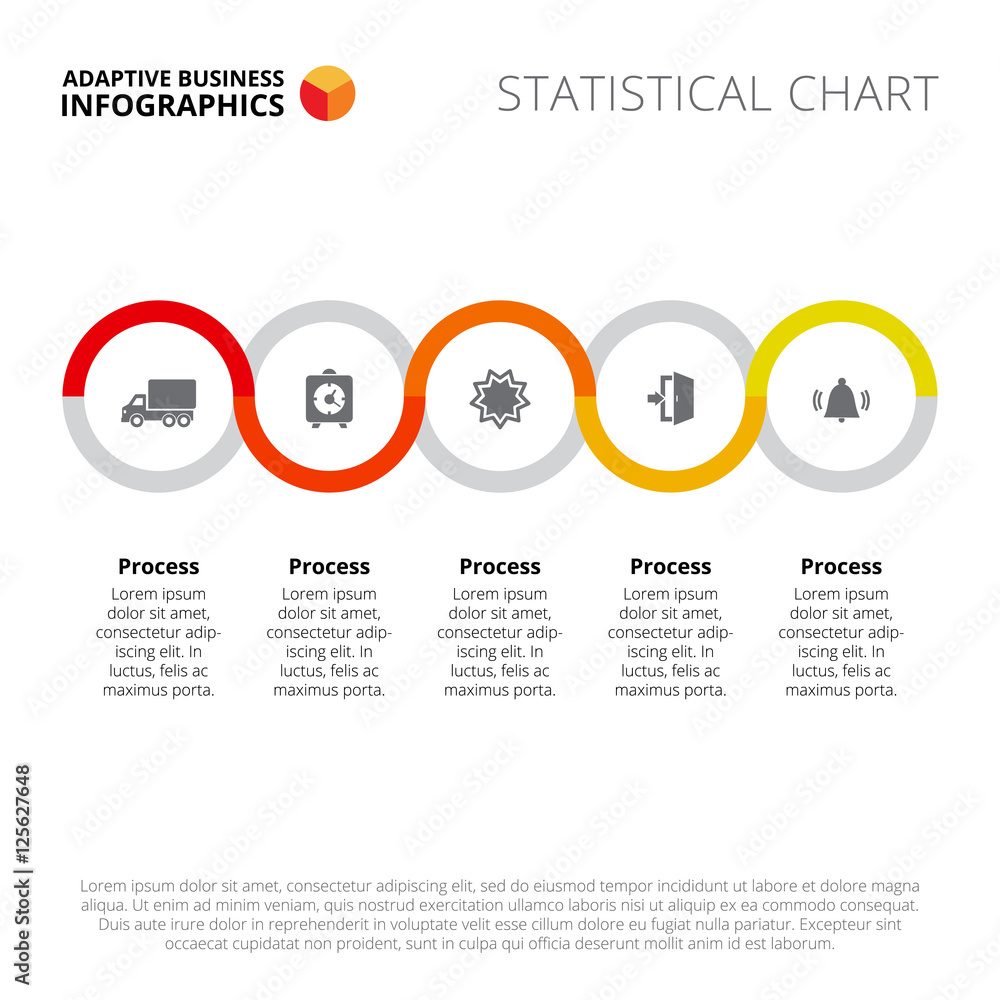 Poster five linked circles slide template