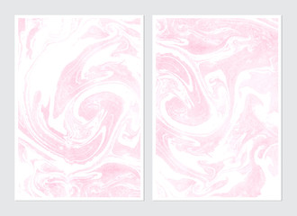 Set of hand drawn watercolor marble textures.
