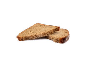 Sliced rye bread isolated on white background