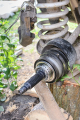 Spline shaft of the front wheels the car.