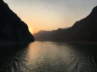 Sunset over the Yangtze River, China