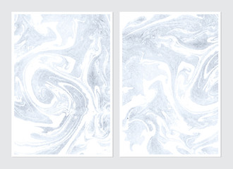 Set of hand drawn watercolor marble textures.