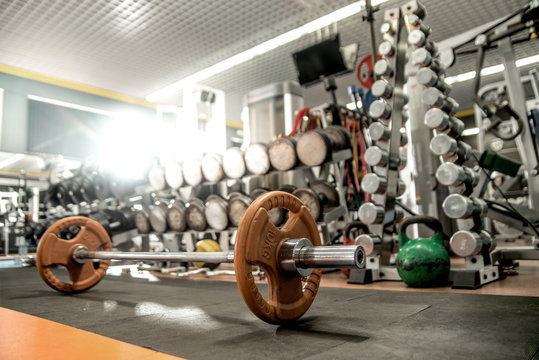 iron weight in gym , interior indoor