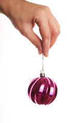 Christmas tree and decorations on wooden background