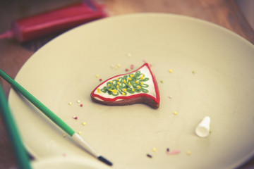 close up on making of Cristmas coockie