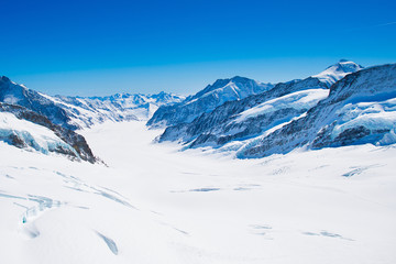 Fototapeta na wymiar Aerial view of the Alps mountains in Switzerland