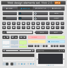 Web design elemets set black