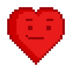 Vector pixel art heart for game