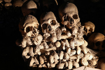 Skulls in Fontanelle cemetery