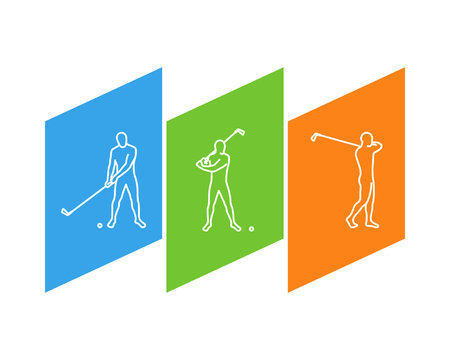 Vector line stylish logo for golf