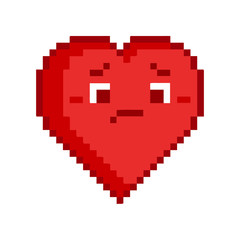 Obraz premium Vector pixel art heart for game