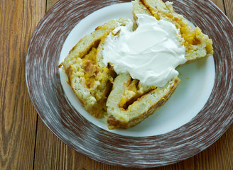Roll of potato pancakes
