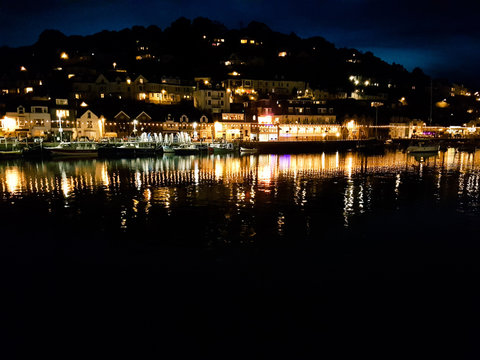 looe cornwall at night