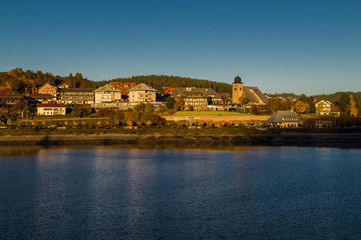 Obraz premium Gemeinde Schluchsee im Sonnenuntergang