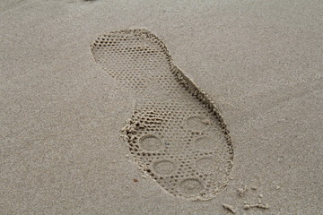 Footprint on a sand