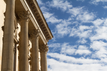  Classical columns architecture with blue sky