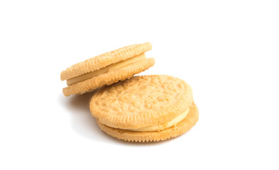 Fototapeta na wymiar cookies with cream filling isolated
