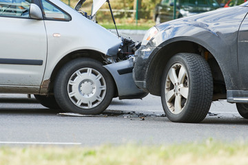 Car crash accident on street