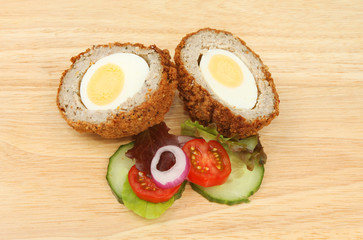 Scotch egg and salad
