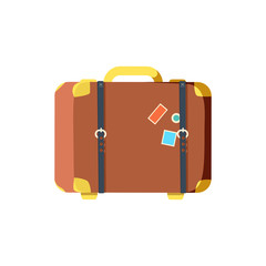 Suitcase icon in cartoon style isolated