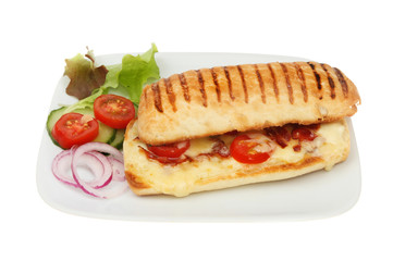Pannini with garnish on plate