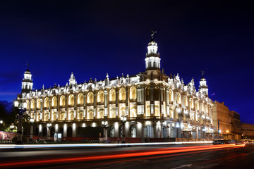 Fototapeta na wymiar Cuba, Havana - Great Theatre of Havana under blue sky