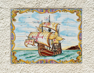 Azulejo portugués, galeón