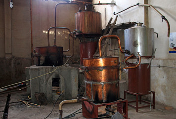 Old Singani distillery in Camargo Bolivia, the distillery was imported from France long time ago.