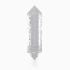 3d realistic white crystals, on a white background with reflections. 3d redering. 3d illustration