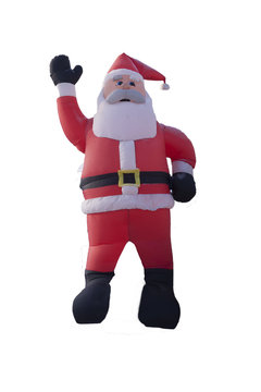 Rubber inflatable Santa Claus on a white background