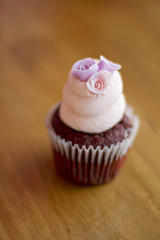 Pink White and Purple Wedding Cupcakes