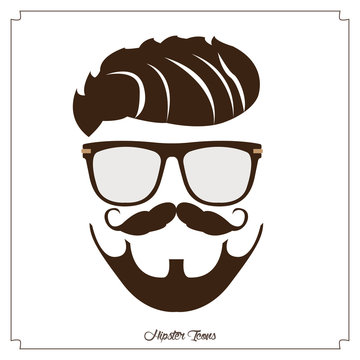 Isolated hipster icon
