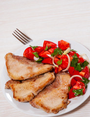 meat with vegetables salad