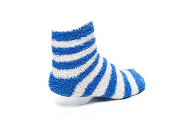 Blue Socks on White Background