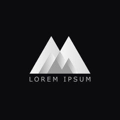 Fototapeta premium grey pyramids logo