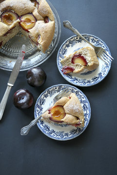 Homemade plum cake