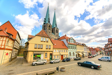 Obraz premium traditional village of quedlinburg, germany