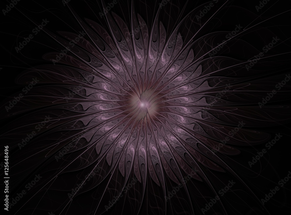 Fototapete abstract fluffy fractal flower computer generated image, background for text labels