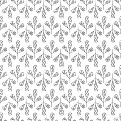 Fototapeta premium Leaves seamless pattern vector set.