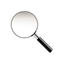 Realistic magnifying glass isolated on white background vector illustration