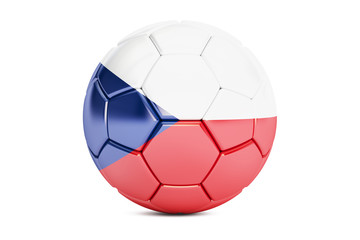 soccer ball with flag of Czech Republic, 3D rendering