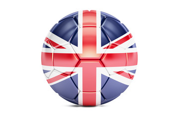 soccer ball with flag of Great Britain, 3D rendering
