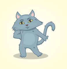 cute cat on a white background. vector image