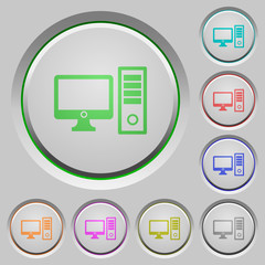 Desktop computer push buttons