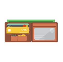 Purse wallet vector isolated