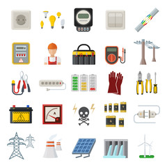 Energy power icons vector.