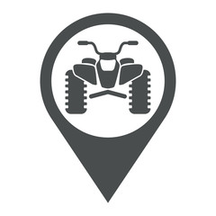 Icono plano localizacion quad frontal gris © teracreonte