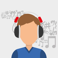 Musician listening melody icon vector illustration graphic design