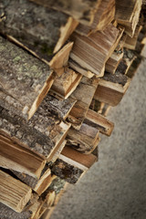Fototapeta na wymiar Wood logs in a shed